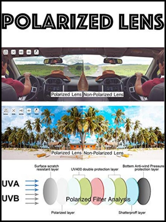 Polarized Wrap Around Shield Sunglasses for Glasses with Leather Eyeglasses Case main image 6